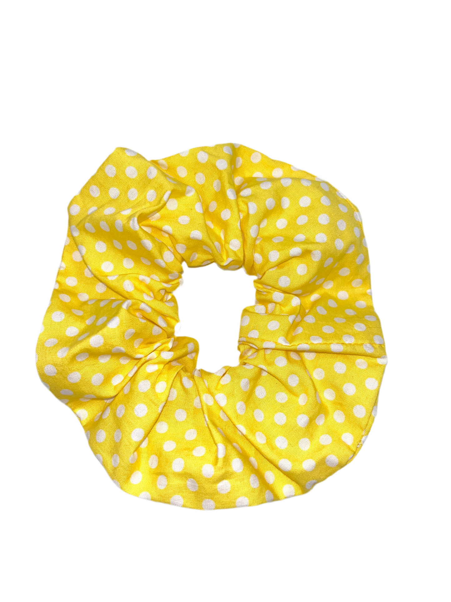 Yellow Spotty Wide Scrunchie