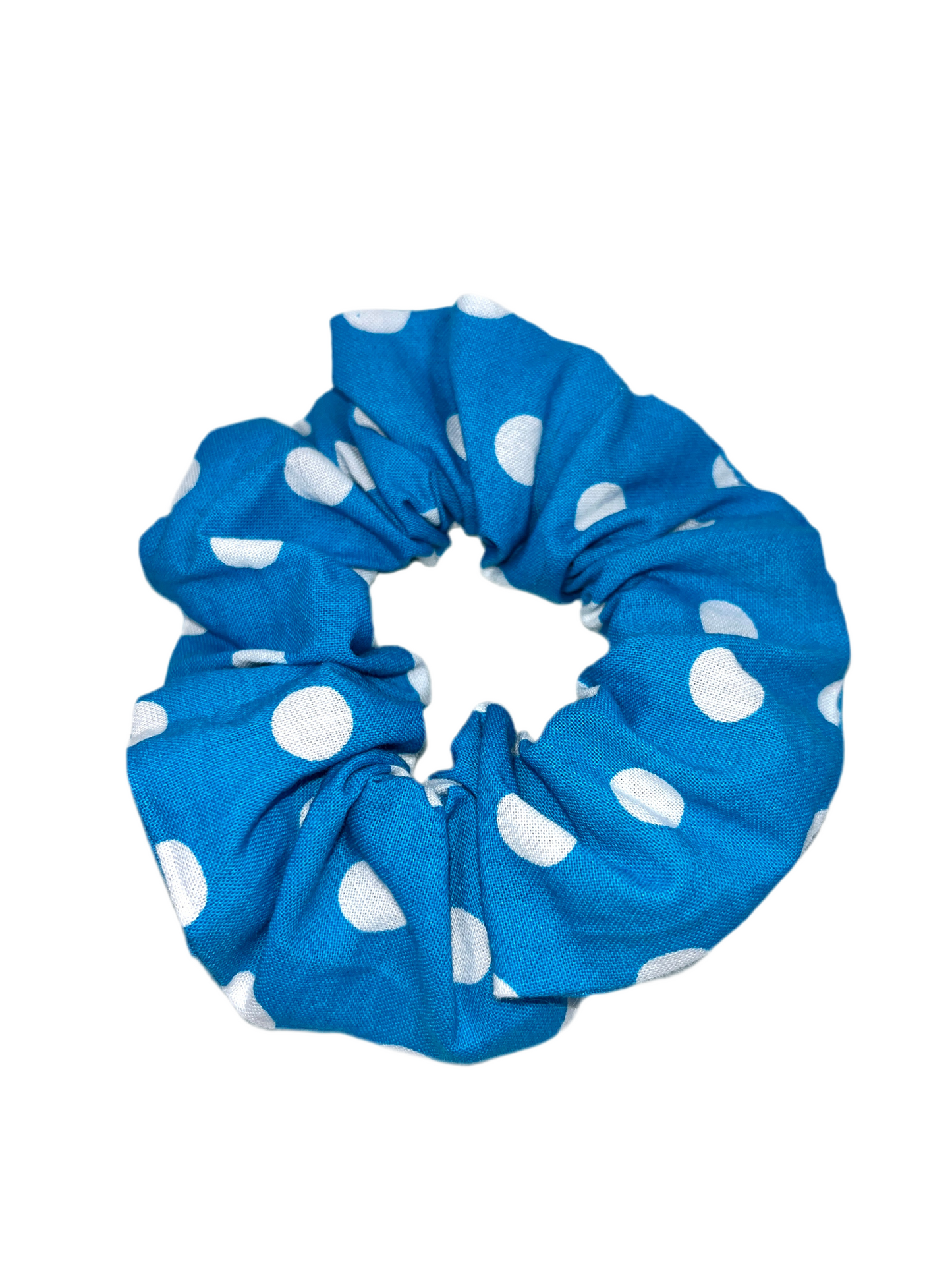 Blue & White Spot Scrunchie