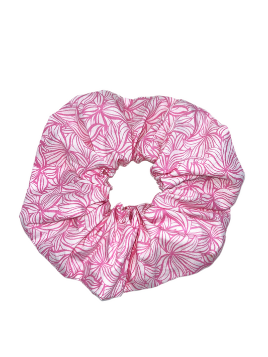 Pink & White Wide Scrunchie