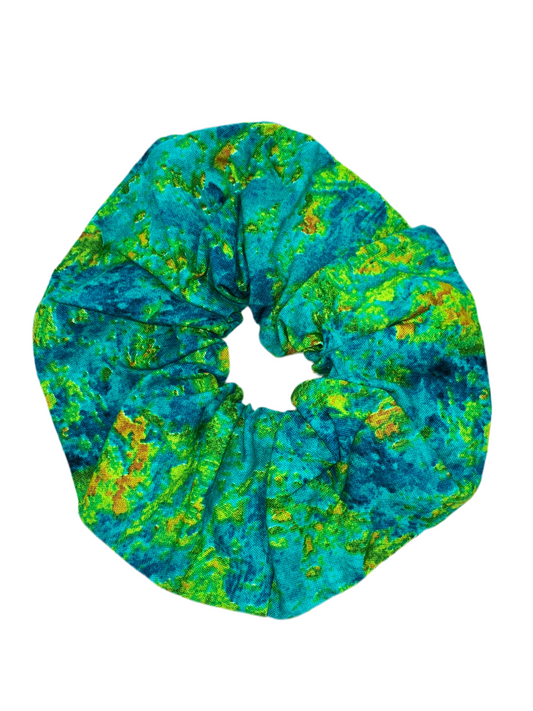 Greeny Blue Wide Scrunchie