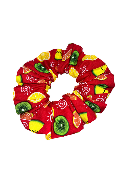 Red Fruit Salad Scrunchie