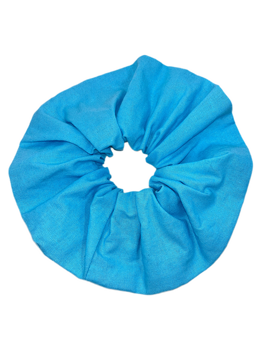 Blue Wide Scrunchie
