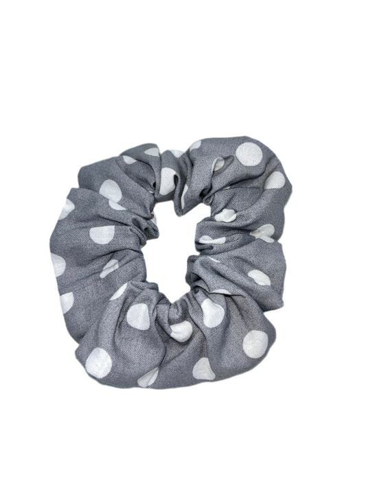Grey & White Spot Scrunchie