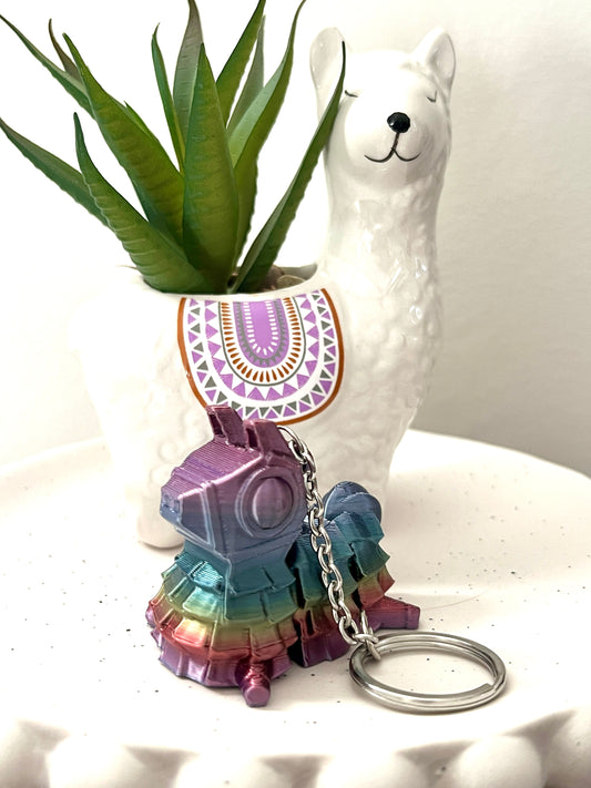 Llama Piñata Keyring - Rainbow