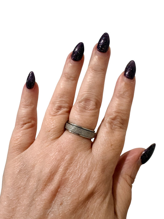 Sparkly Silver Spin Ring